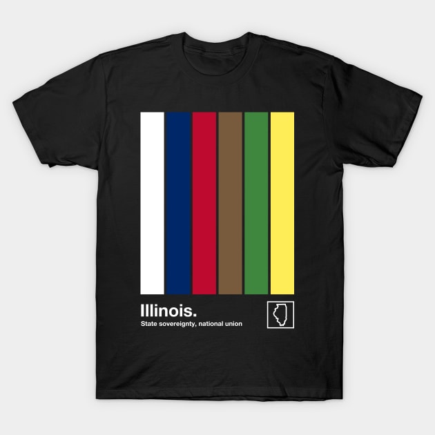 Illinois State Flag  // Original Minimalist Artwork Poster Design T-Shirt by DankFutura